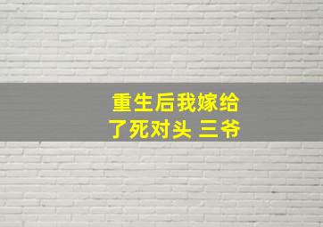 重生后我嫁给了死对头 三爷